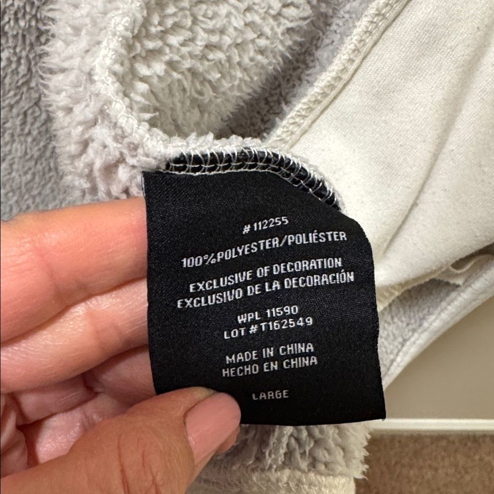 32 Degrees Heat Women Sherpa Lined Fleece Jacket Large Gray Beige White Large - Picture 10 of 11